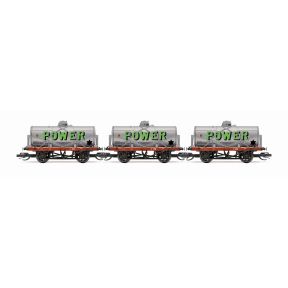 Hornby TT6071 TT Gauge Power Petrolium 12T Tank Wagon Triple Pack