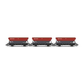 Hornby TT6076 TT Gauge Pack Of 3 HEA Hoppers BR Railfreight Red And Grey