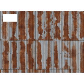 Scale Model Scenery TX012 OO Gauge Rusty Corrugated Iron Texture Paper Pack Of 5