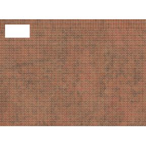 Scale Model Scenery TX263 OO Gauge English Bond Dirty Red Brick Texture Paper Pack Of 5