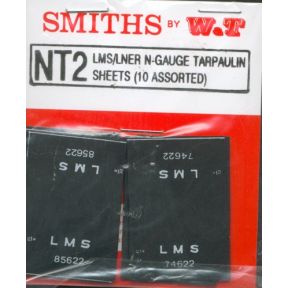 Smiths WTNT2 N Gauge LMS & LNER Wagon Tarpaulin Sheets Pack Of 10