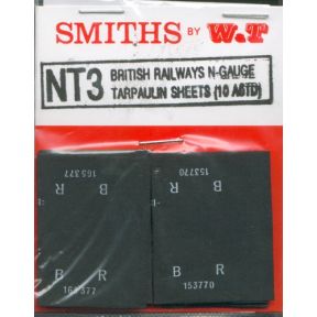 Smiths WTNT3 N Gauge British Railways Wagon Tarpaulin Sheets Pack Of 10