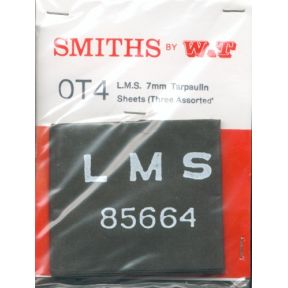 Smiths WTOT4 O Gauge LMS Wagon Tarpaulin Sheets Pack Of 3