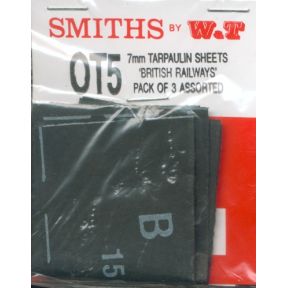 Smiths WTOT5 O Gauge British Railways Wagon Tarpaulin Sheets Pack Of 3