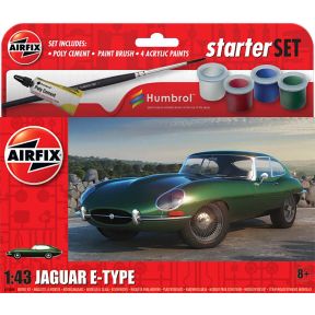 Airfix A55009 Jaguar E Type Plastic Kit Starter Set