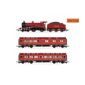Hornby R30377 OO Gauge Train Pack LMS 4P 4-4-0 Compound 1009 And Two Clerestory Coaches