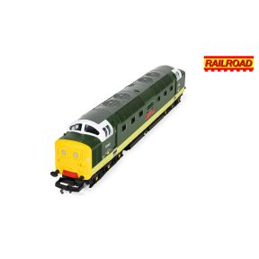 Hornby R30438 OO Gauge RailRoad BR Class 55 Deltic 55002 'The Kings own Yorkshire Light Infantry' BR Green Full Yellow Ends