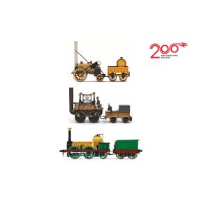 Hornby R30445 OO Gauge Birth of the Railways 200th Anniversary Train Pack - Locomotion, Rocket And Lion