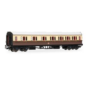 Hornby R40468 OO Gauge GW Collet Right Hand Corridor Composite GW Chocolate And Cream 6522