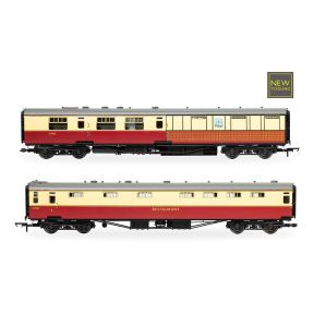 Hornby R40470 OO Gauge BR Tavern Car 'White Horse' & Composite Restaurant Coaches Twin Pack BR Crimson And Cream