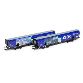 Hornby R60177A OO Gauge Double Pack Drax Biomass Wagons 83700698083-8 & 83700698158-8 