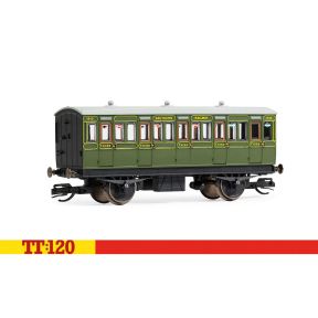 Hornby TT4052 TT Gauge 4 Wheel Coach Third Class SR Green