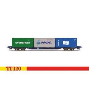 Hornby TT6032 TT Gauge KFA Container Wagon Touax with 3 x 20 Containers