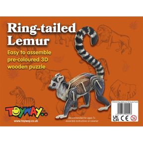 Toyway TWW4254 3D Wooden Puzzle Ring-Tailed Lemur